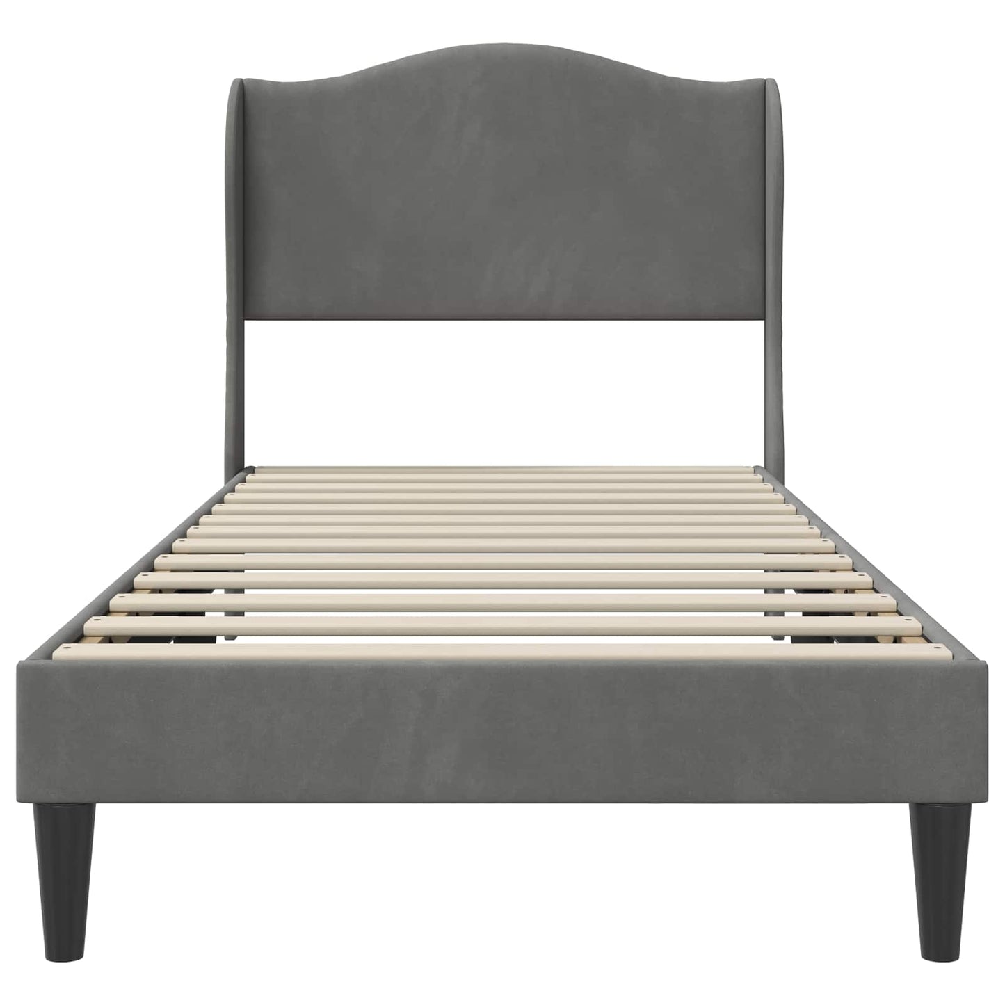 Struttura del letto Grigio Scuro 90 x 190 cm Velluto | homemem39