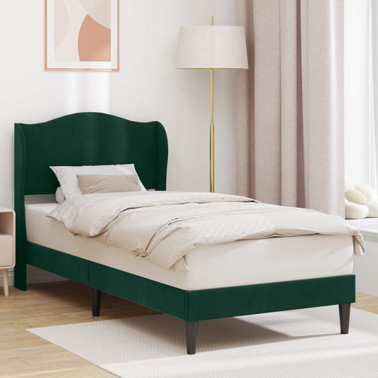 Struttura del letto Verde Scuro 90 x 190 cm Velluto | homemem39