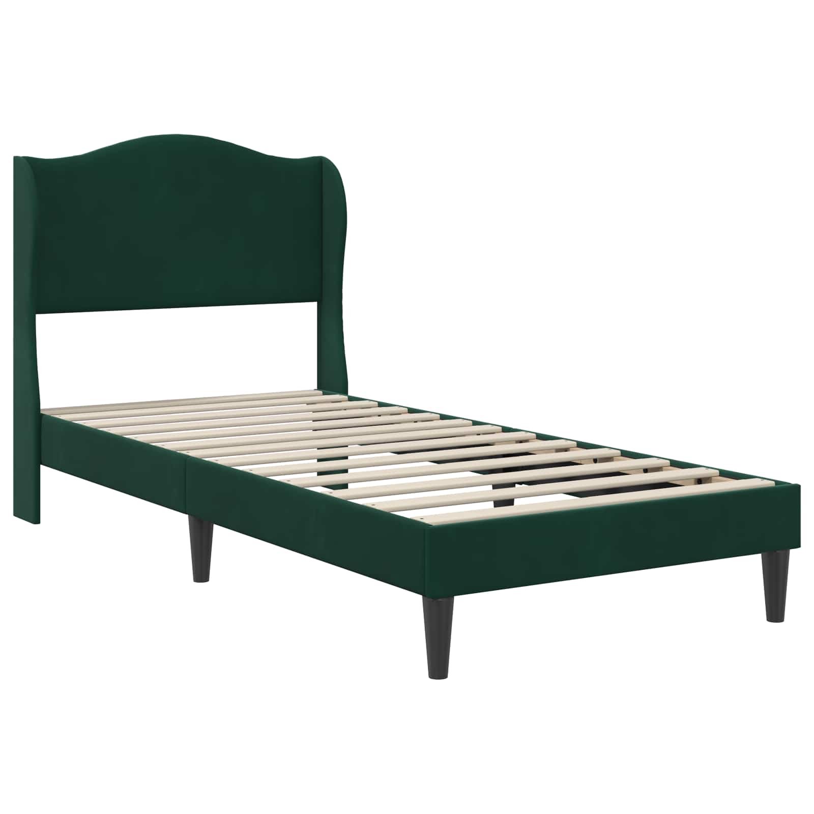 Struttura del letto Verde Scuro 90 x 190 cm Velluto | homemem39