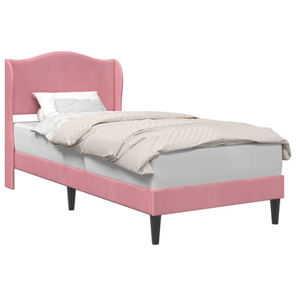Struttura del letto con testiera Rosa 90 x 190 cm Velluto | homemem39