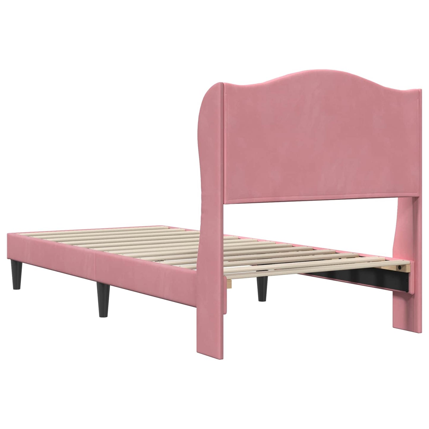Struttura del letto con testiera Rosa 90 x 190 cm Velluto | homemem39