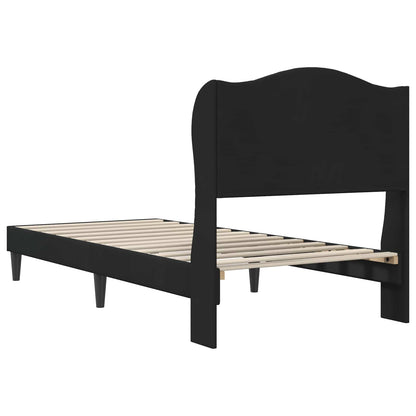 Struttura del letto con testiera Nero 90 x 190 cm Velluto | homemem39