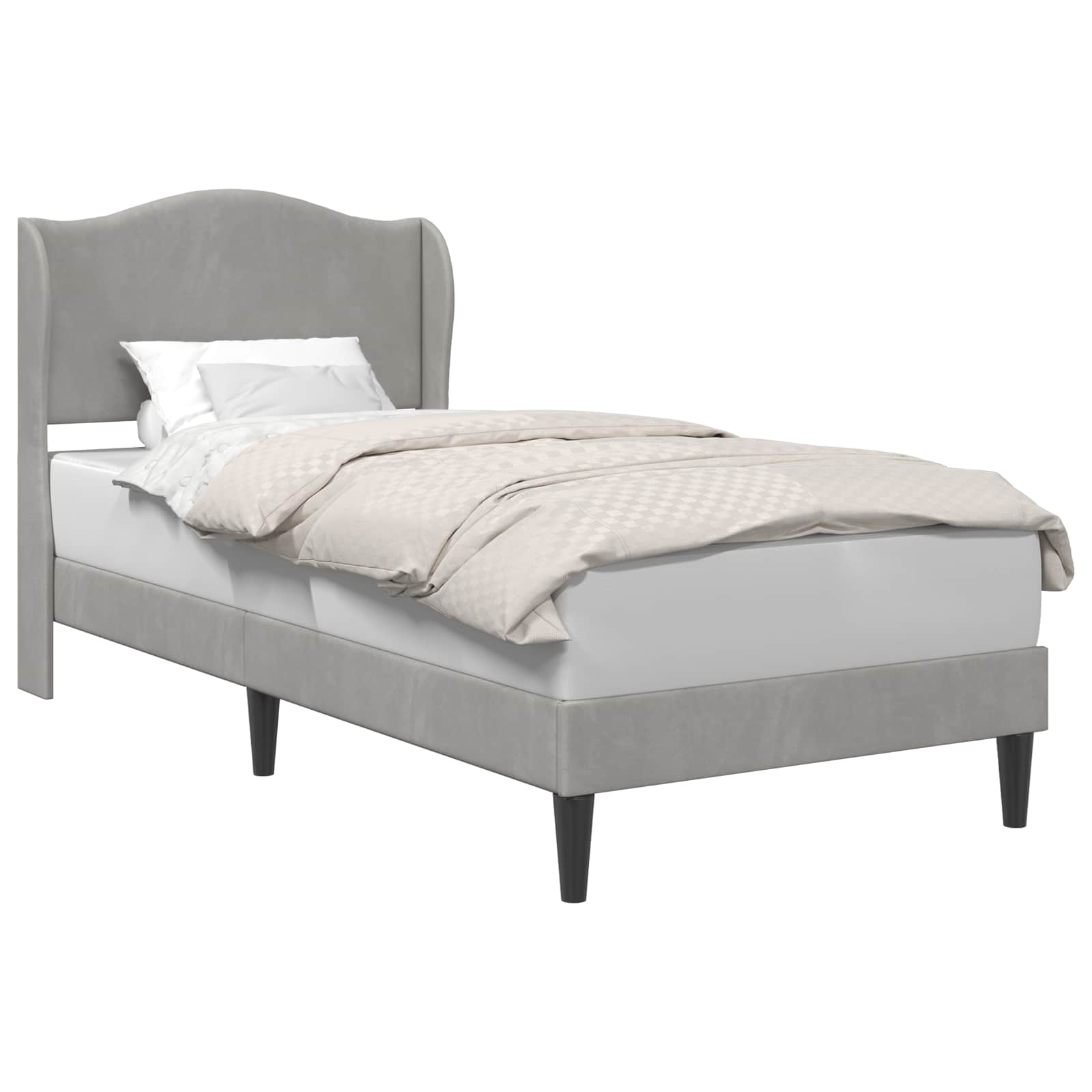 Struttura del letto Grigio Chiaro 90 x 200 cm Velluto | homemem39