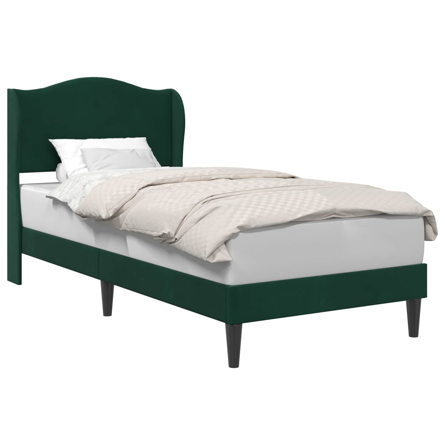 Struttura del letto Verde Scuro 90 x 200 cm Velluto | homemem39