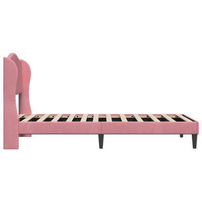 Struttura del letto con testiera Rosa 90 x 200 cm Velluto | homemem39