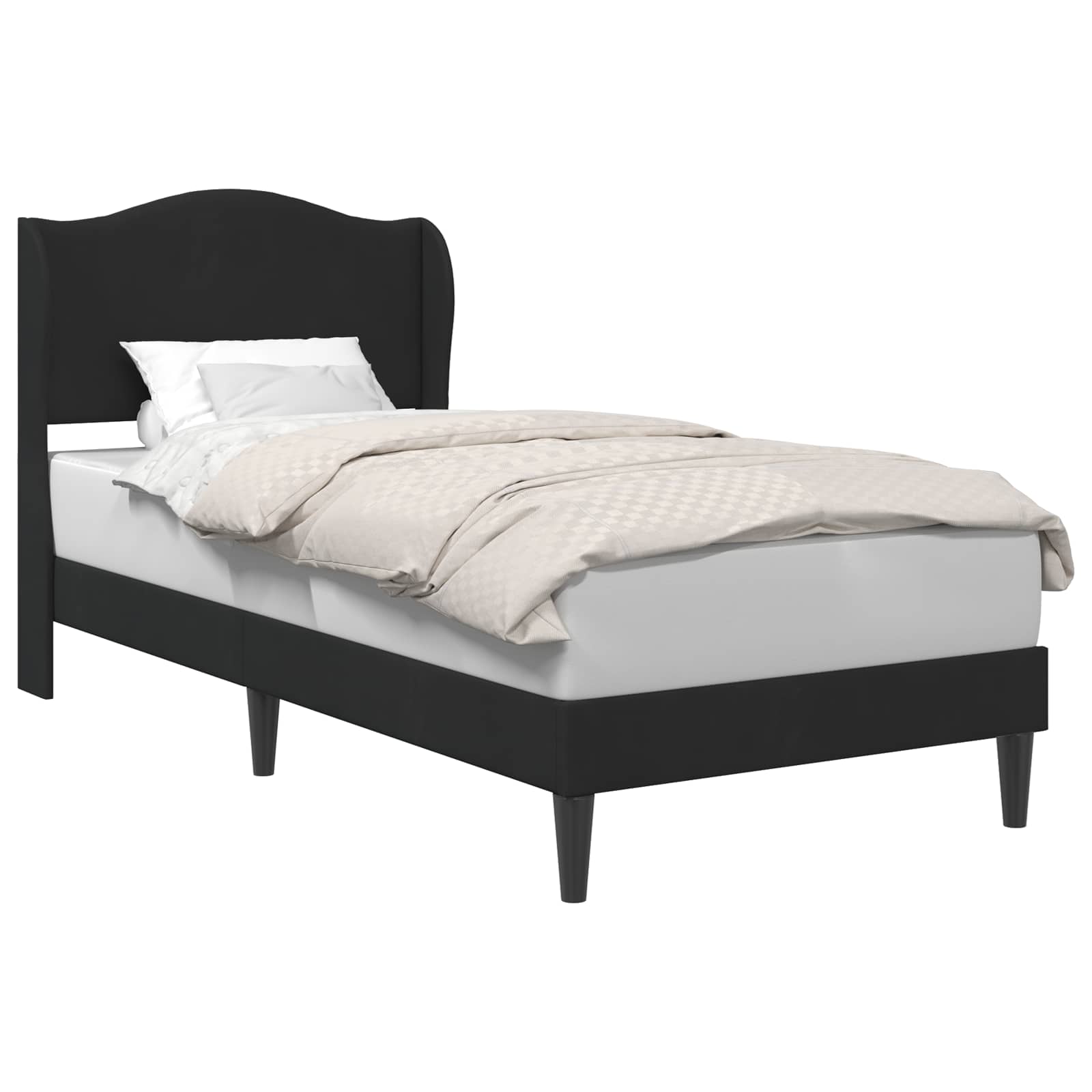 Struttura del letto con testiera Nero 90 x 200 cm Velluto | homemem39