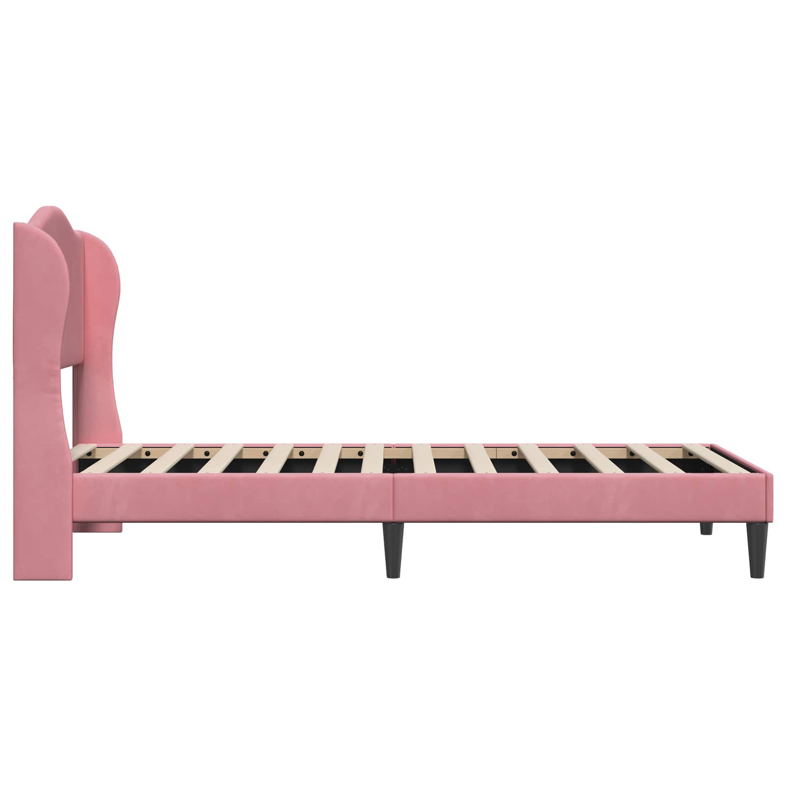 Struttura del letto con testiera Rosa 100 x 200 cm Velluto | homemem39