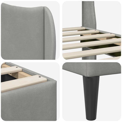 Struttura del letto Grigio Chiaro 120 x 190 cm Velluto | homemem39