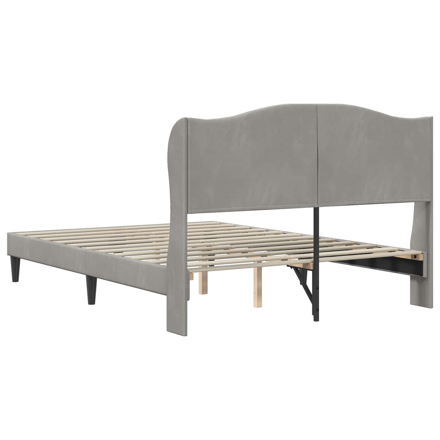 Struttura del letto Grigio Chiaro 120 x 190 cm Velluto | homemem39