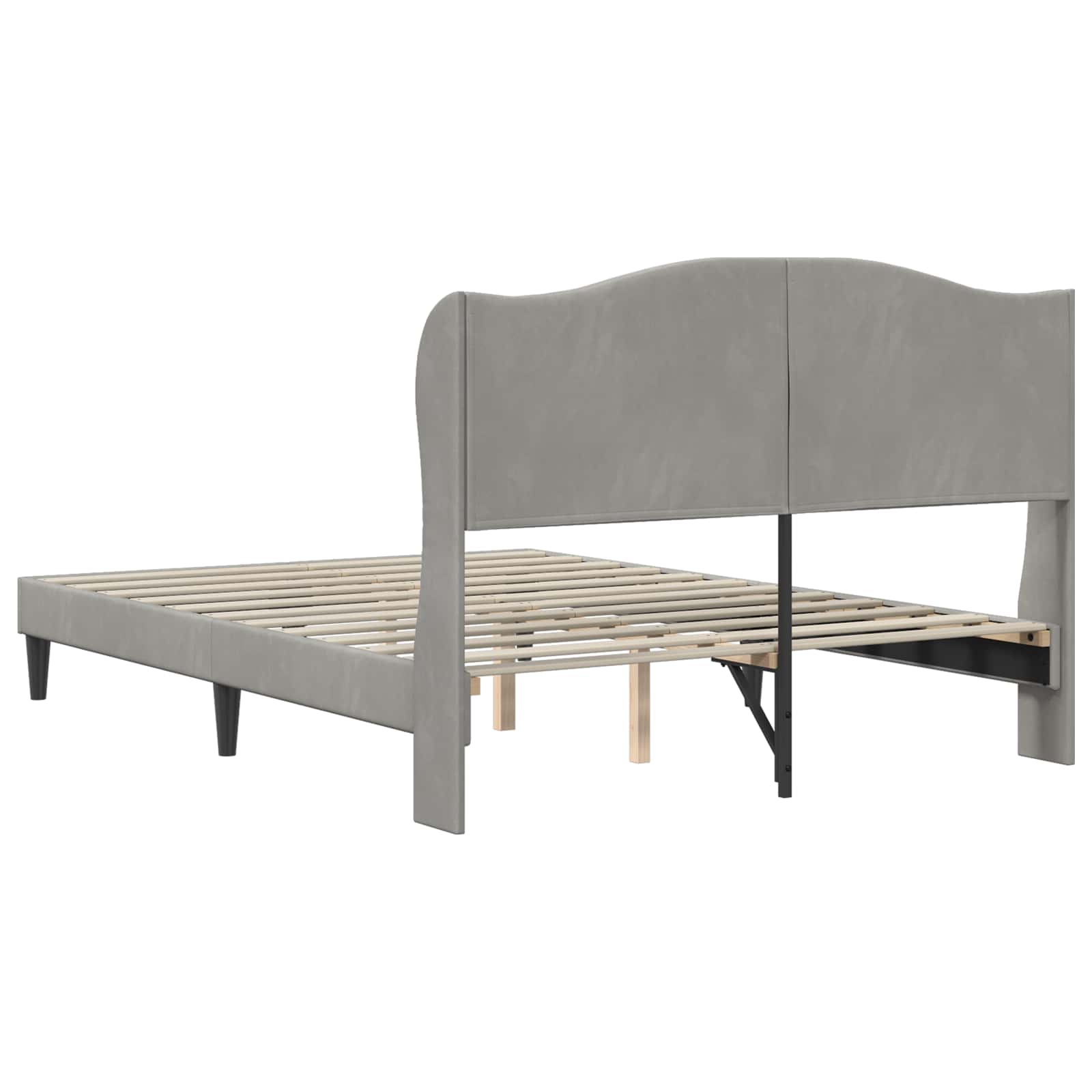 Struttura del letto Grigio Chiaro 120 x 190 cm Velluto | homemem39