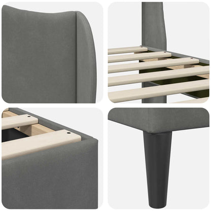Struttura del letto Grigio Scuro 120 x 190 cm Velluto | homemem39