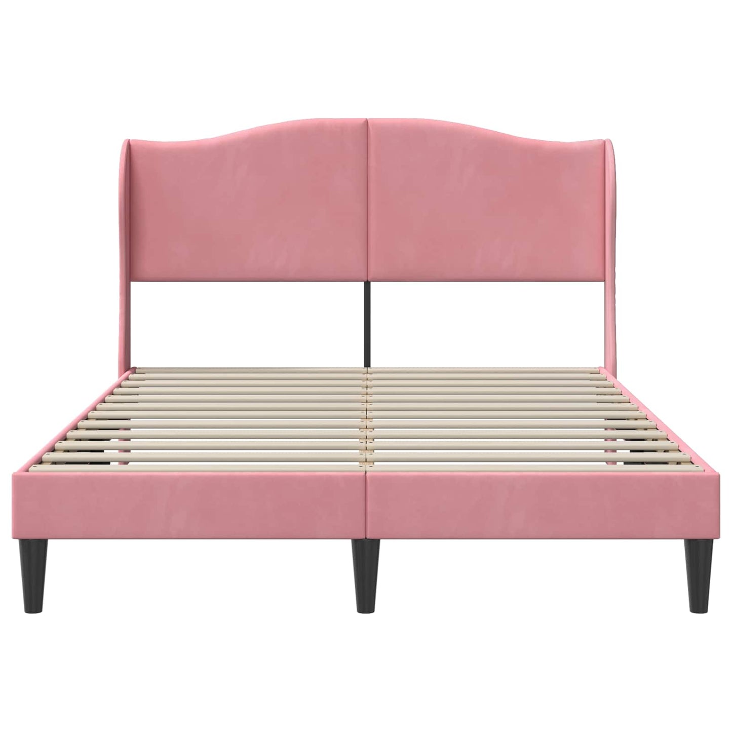 Struttura del letto con testiera Rosa 120 x 190 cm Velluto | homemem39