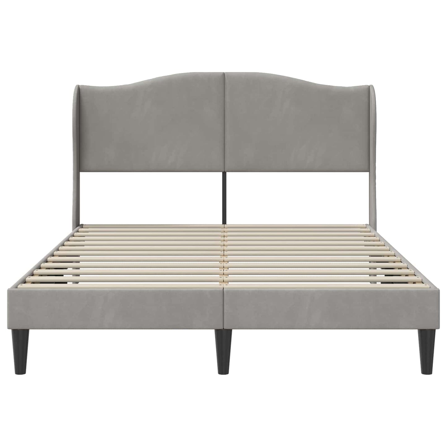 Struttura del letto Grigio Chiaro 140 x 190 cm Velluto | homemem39
