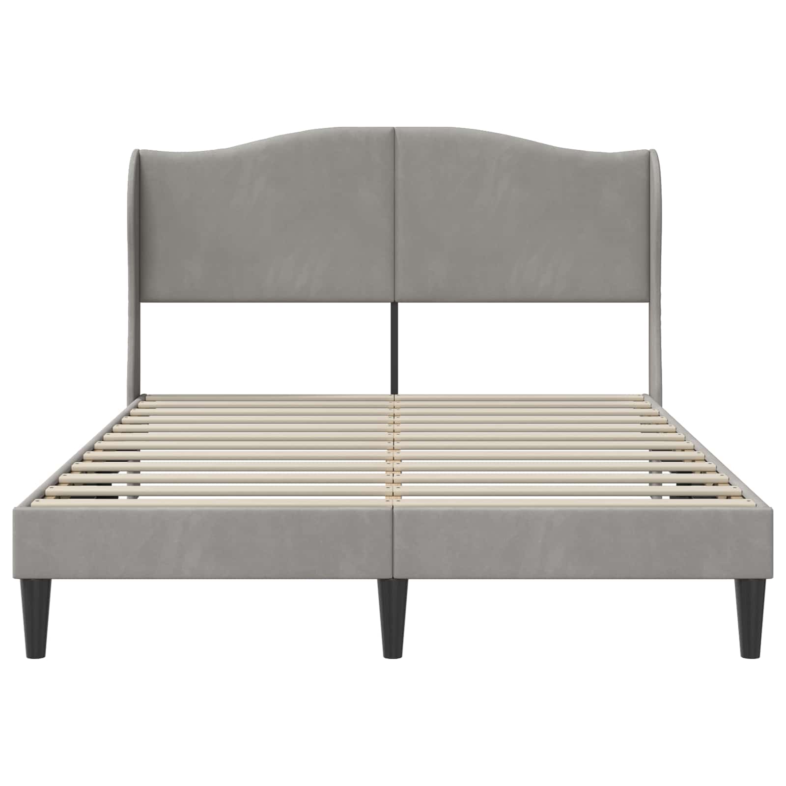 Struttura del letto Grigio Chiaro 140 x 190 cm Velluto | homemem39