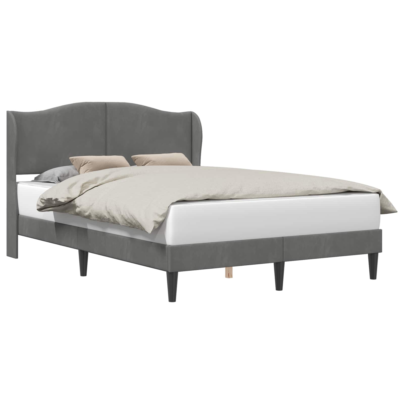 Struttura del letto Grigio Scuro 140 x 190 cm Velluto | homemem39