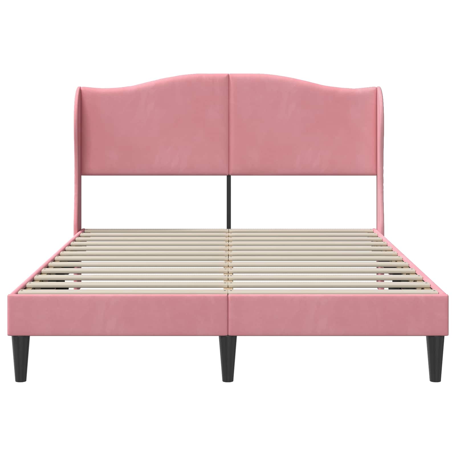Struttura del letto con testiera Rosa 140 x 190 cm Velluto | homemem39