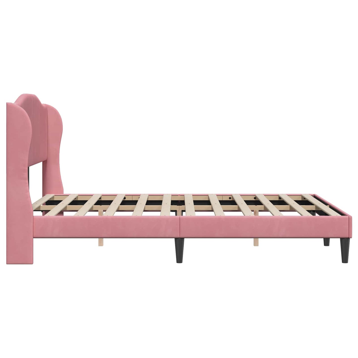 Struttura del letto con testiera Rosa 140 x 190 cm Velluto | homemem39