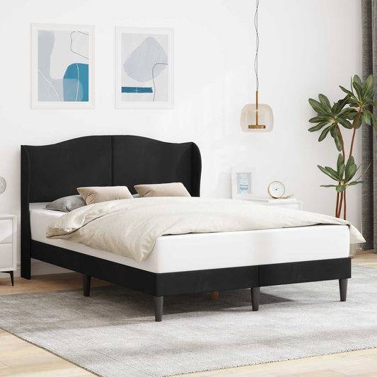 Struttura del letto con testiera Nero 140 x 190 cm Velluto | homemem39
