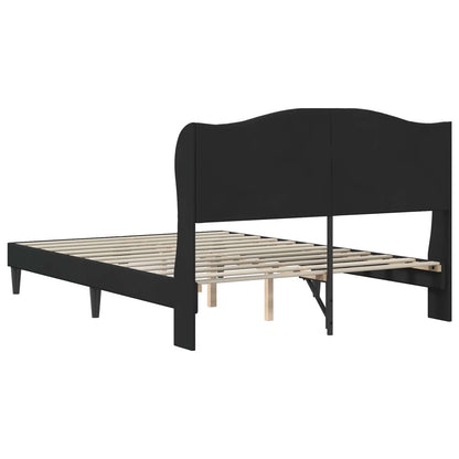 Struttura del letto con testiera Nero 140 x 190 cm Velluto | homemem39