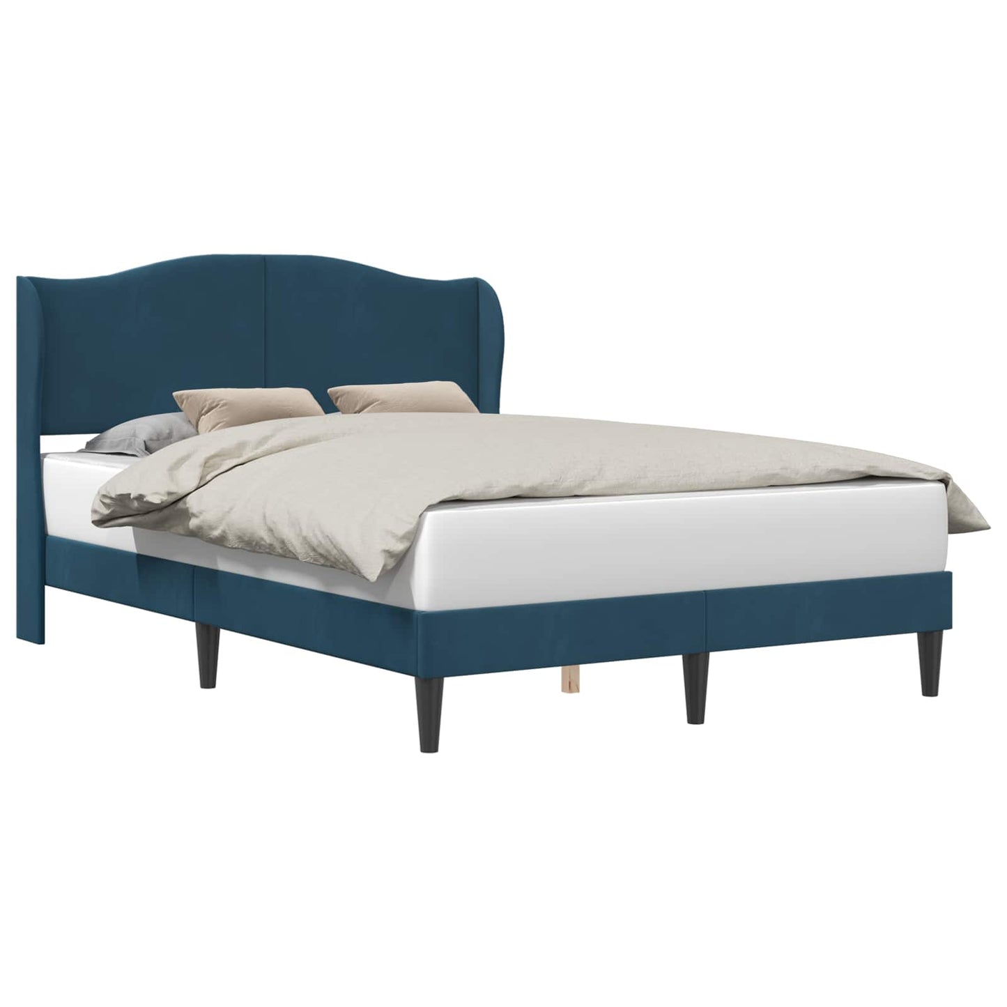 Struttura del letto con testiera Blu 140 x 190 cm Velluto | homemem39