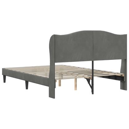 Struttura del letto Grigio Scuro 140 x 200 cm Velluto | homemem39