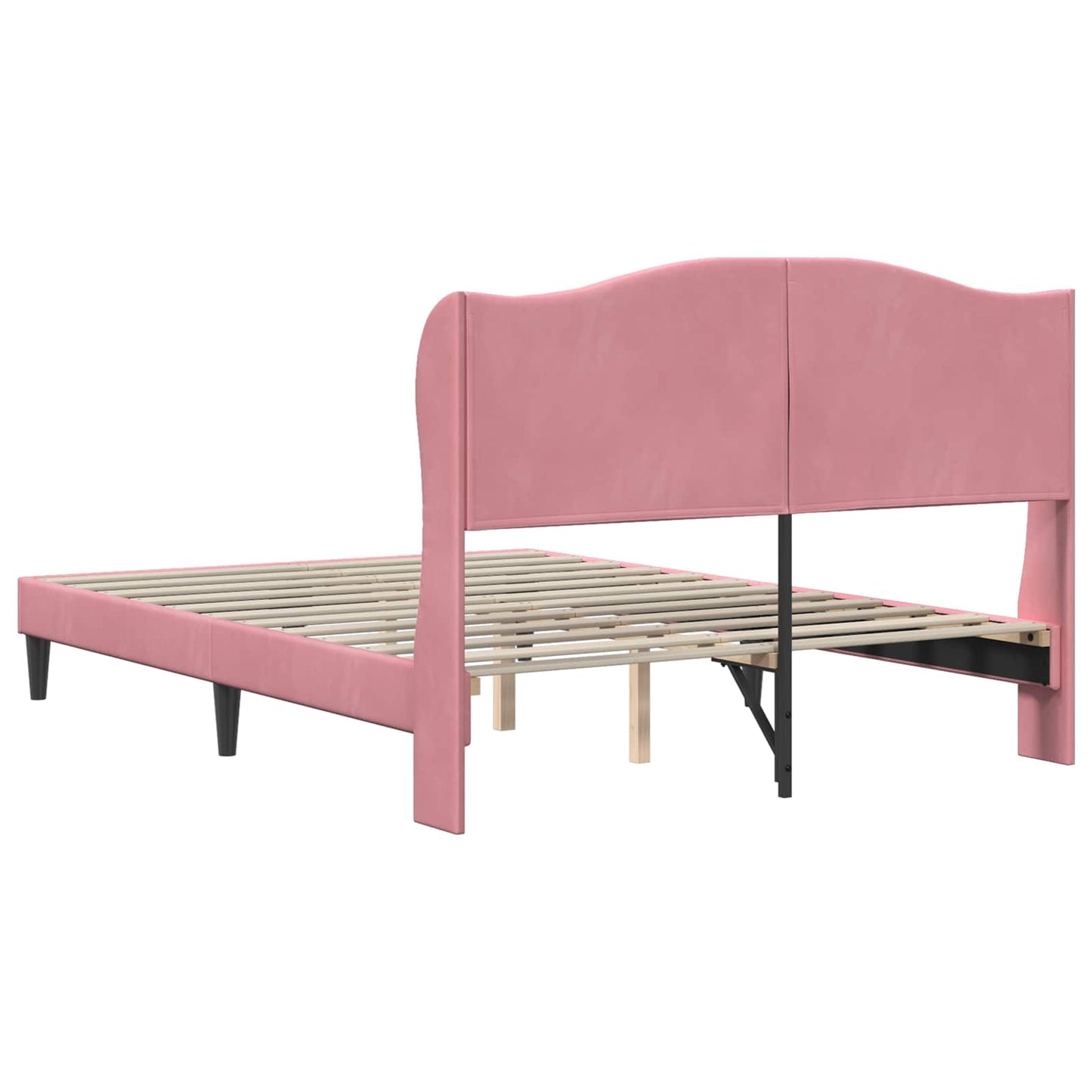 Struttura del letto con testiera Rosa 140 x 200 cm Velluto | homemem39