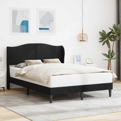 Struttura del letto con testiera Nero 140 x 200 cm Velluto | homemem39