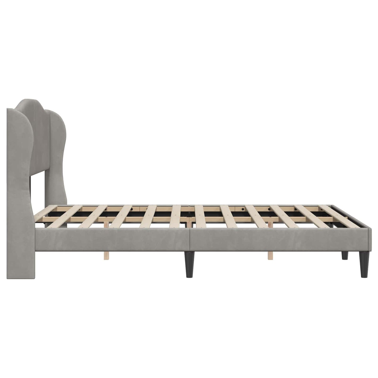 Struttura del letto Grigio Chiaro 160 x 200 cm Velluto | homemem39