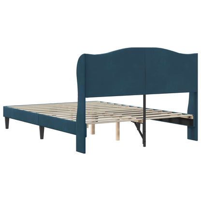 Struttura del letto con testiera Blu 160 x 200 cm Velluto | homemem39