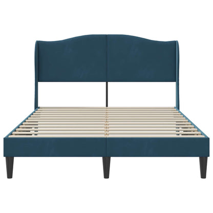 Struttura del letto con testiera Blu 160 x 200 cm Velluto | homemem39