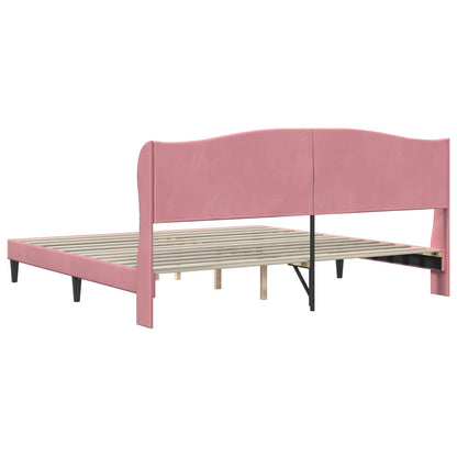 Struttura del letto con testiera Rosa 180 x 200 cm Velluto | homemem39