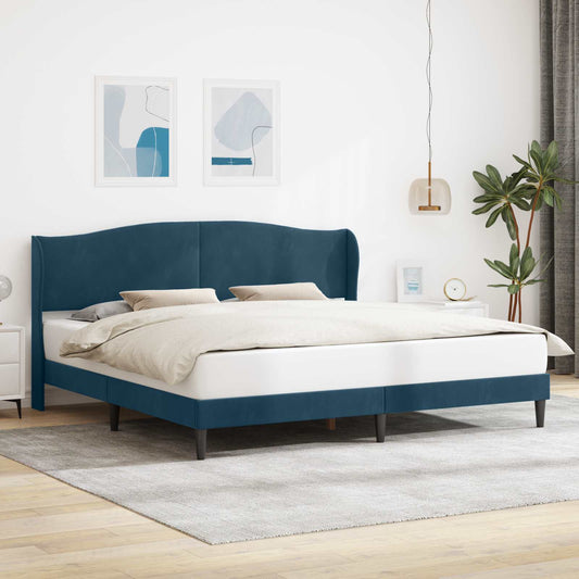 Struttura del letto con testiera Blu 180 x 200 cm Velluto | homemem39