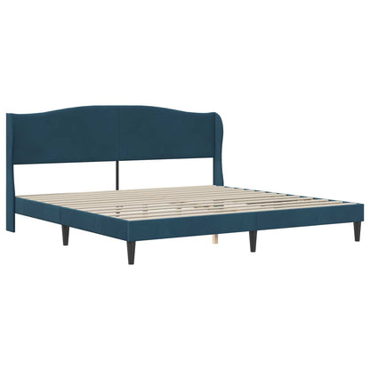 Struttura del letto con testiera Blu 180 x 200 cm Velluto | homemem39