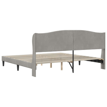 Struttura del letto Grigio Chiaro 200 x 200 cm Velluto | homemem39