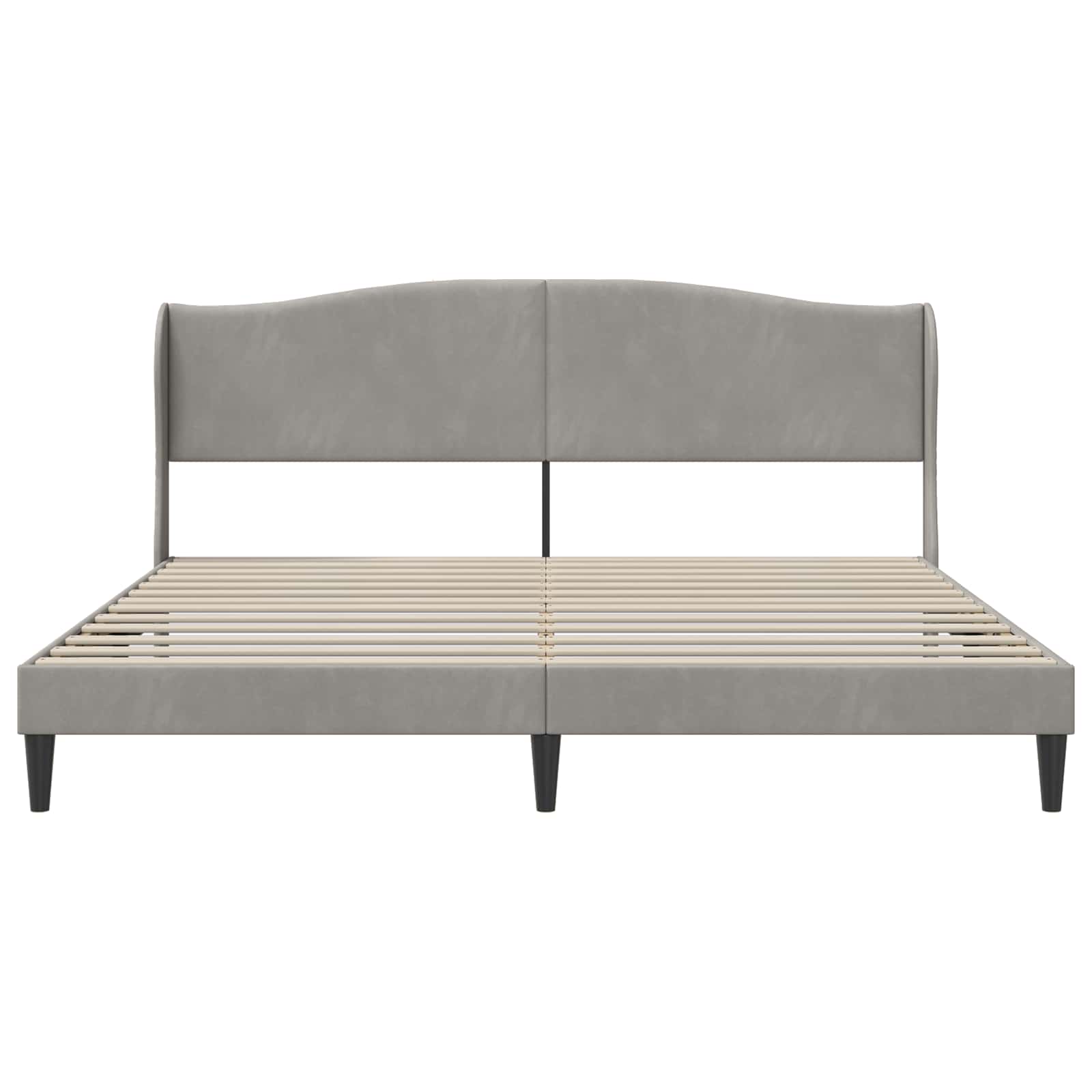 Struttura del letto Grigio Chiaro 200 x 200 cm Velluto | homemem39