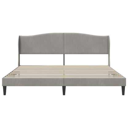 Struttura del letto Grigio Chiaro 200 x 200 cm Velluto | homemem39