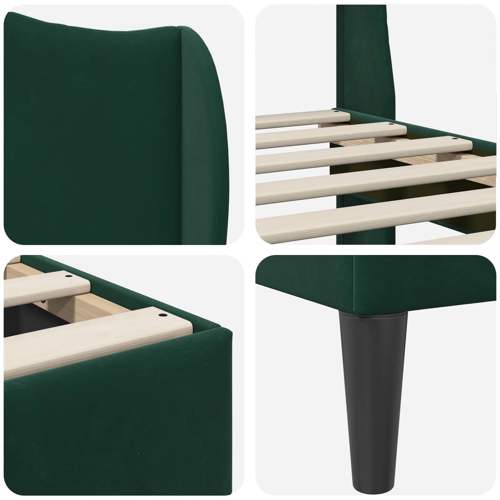 Struttura del letto Verde Scuro 200 x 200 cm Velluto | homemem39