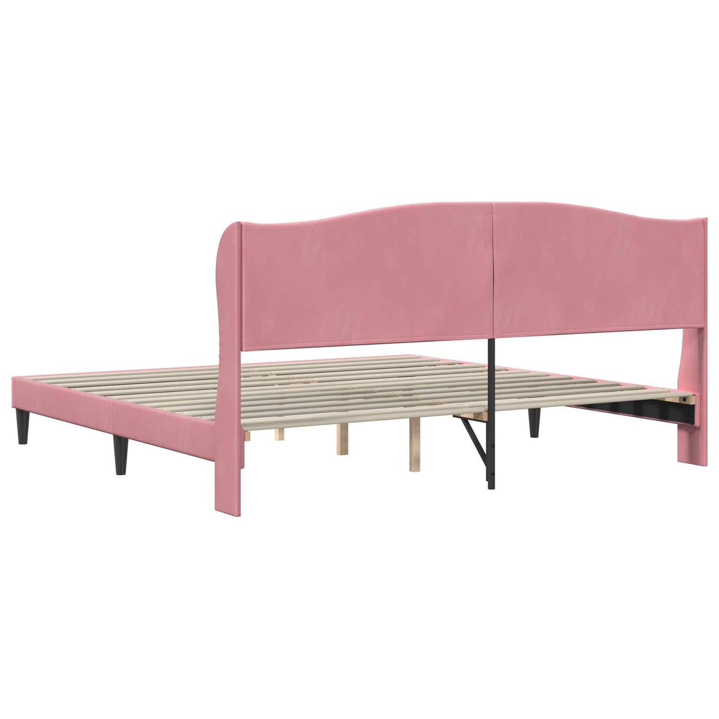 Struttura del letto con testiera Rosa 200 x 200 cm Velluto | homemem39