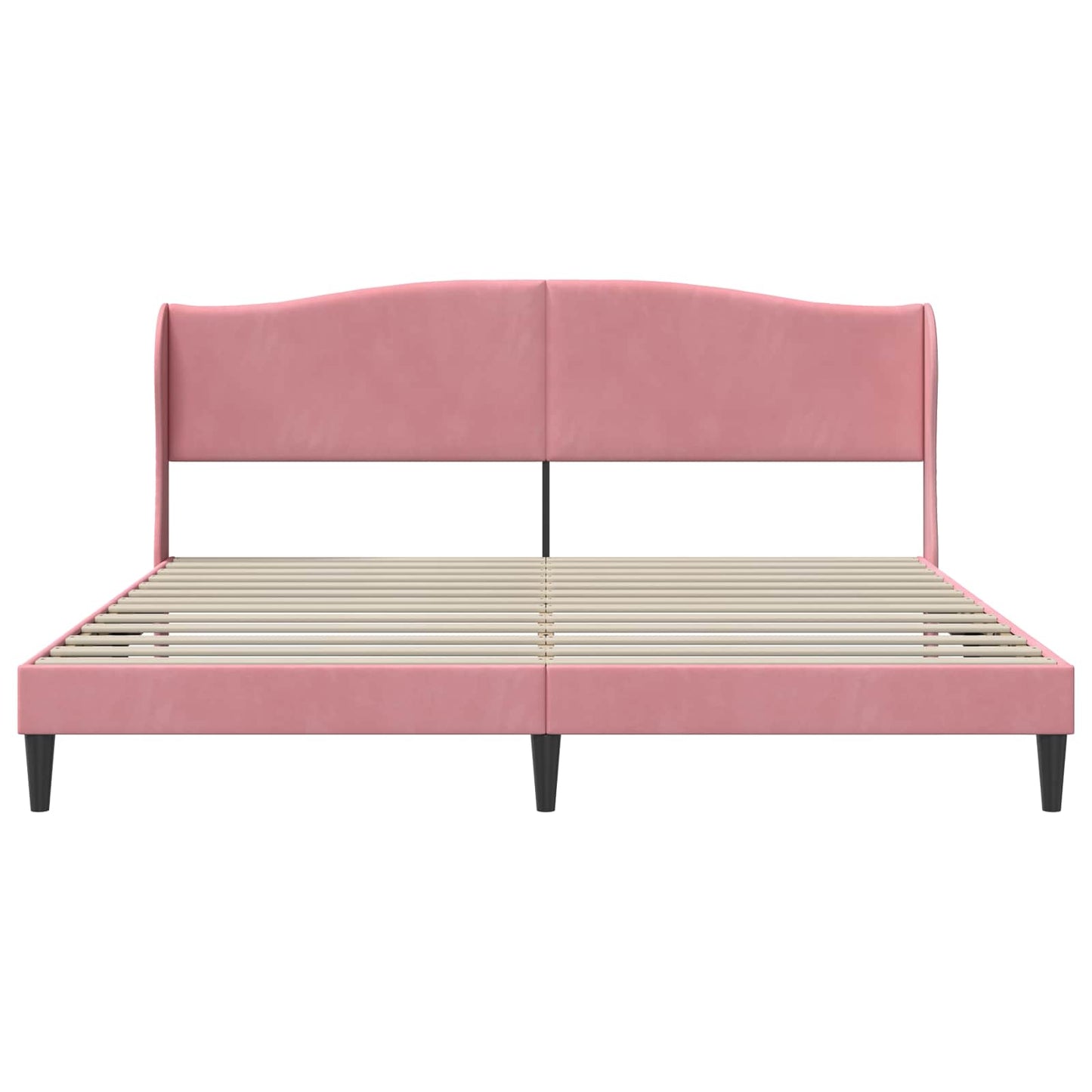 Struttura del letto con testiera Rosa 200 x 200 cm Velluto | homemem39