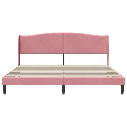 Struttura del letto con testiera Rosa 200 x 200 cm Velluto | homemem39