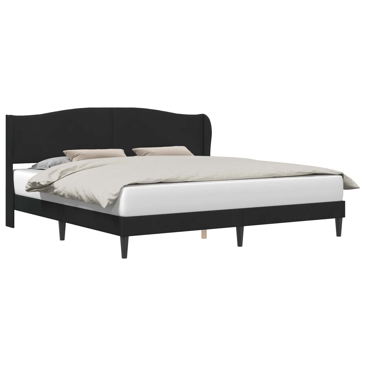Struttura del letto con testiera Nero 200 x 200 cm Velluto | homemem39