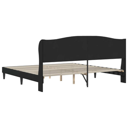Struttura del letto con testiera Nero 200 x 200 cm Velluto | homemem39
