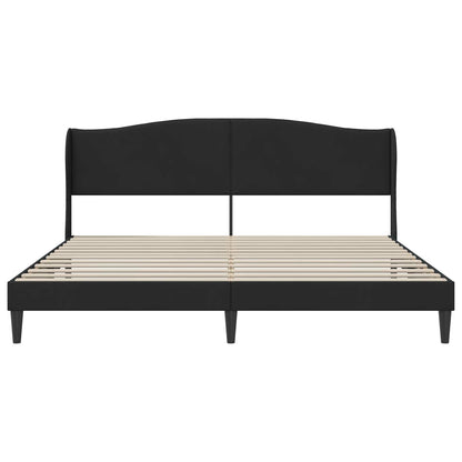 Struttura del letto con testiera Nero 200 x 200 cm Velluto | homemem39
