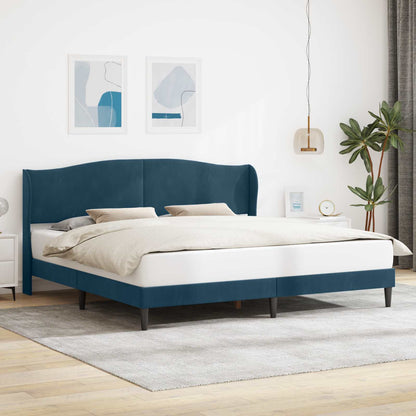 Struttura del letto con testiera Blu 200 x 200 cm Velluto | homemem39