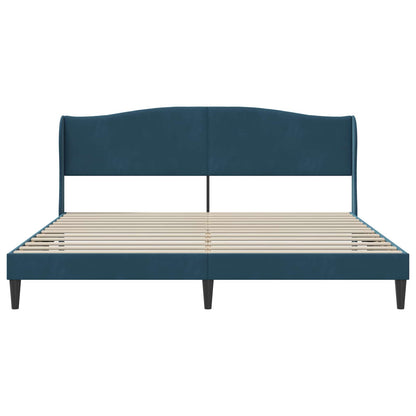 Struttura del letto con testiera Blu 200 x 200 cm Velluto | homemem39