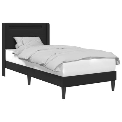 Struttura del letto con strisce LED Nero 80 x 200 cm Similpelle | homemem39