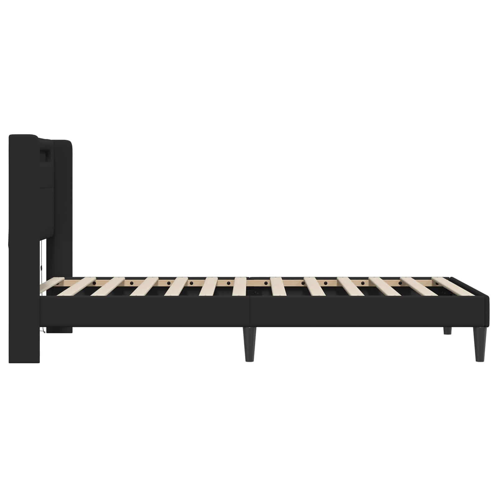 Struttura del letto con strisce LED Nero 80 x 200 cm Similpelle | homemem39