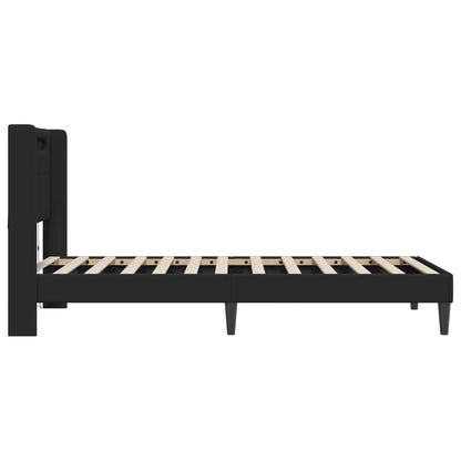 Struttura del letto con strisce LED Nero 80 x 200 cm Similpelle | homemem39