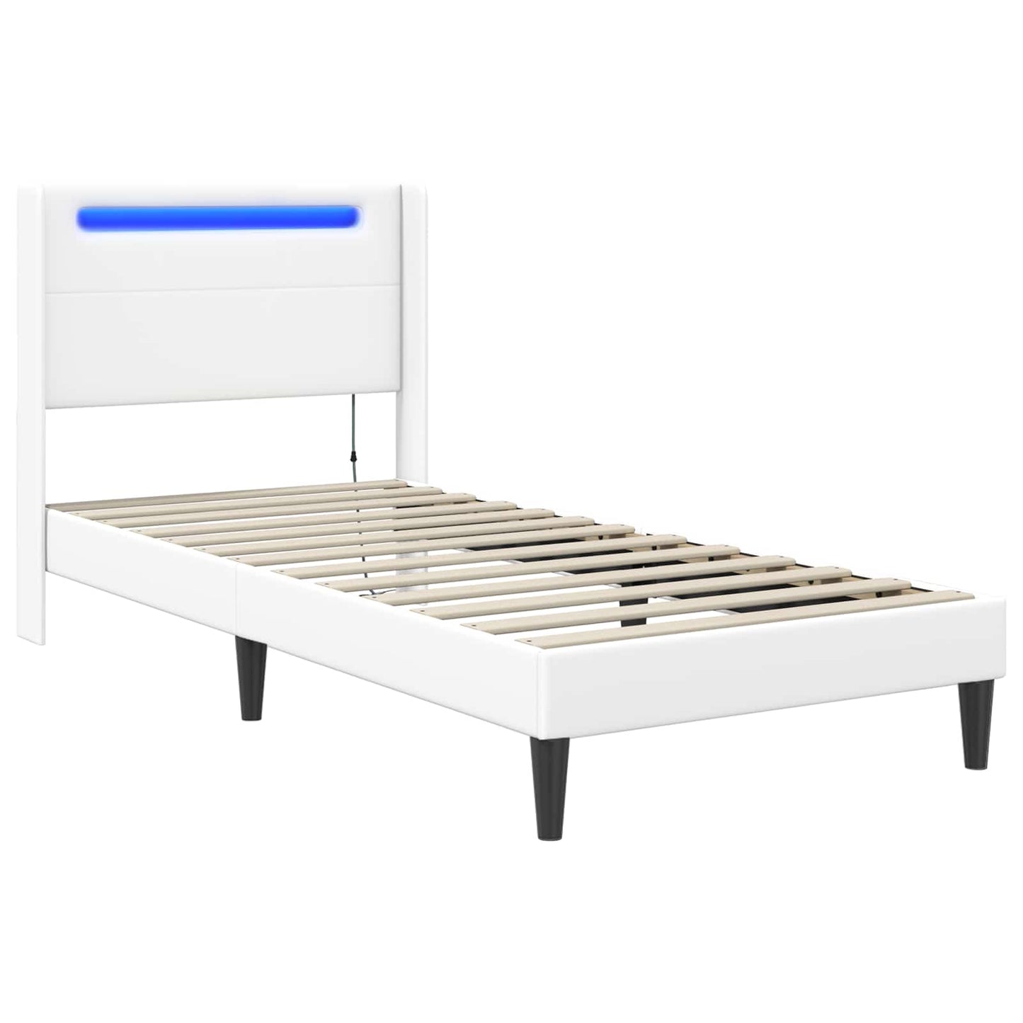 Struttura del letto con testiera Bianco 80 x 200 cm Similpelle | homemem39