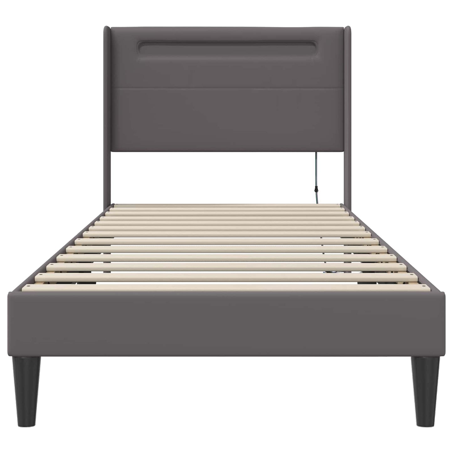 Struttura del letto con testiera Grigio 90 x 190 cm Similpelle | homemem39